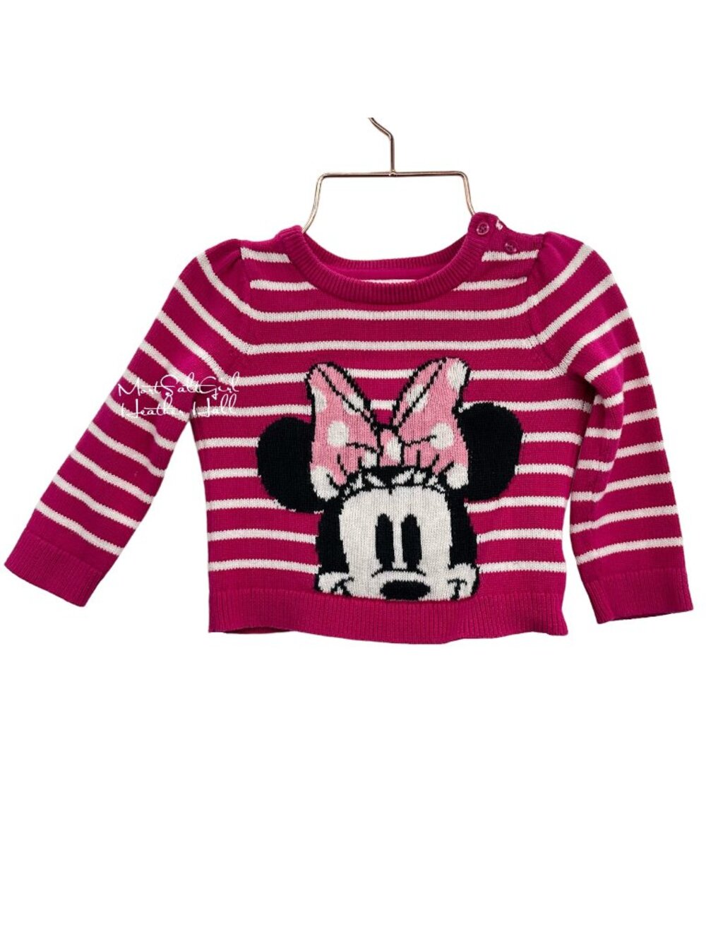 Disney Baby Gap Minnie Mouse Striped Cotton Knit Sweater 18-24 Months